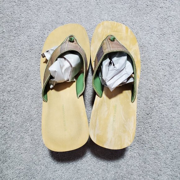 ROBERTO VIANNI Platform Cut-Out Wedge Thong Sandals Flip Flops Leather Women's 8 - Picture 9 of 13